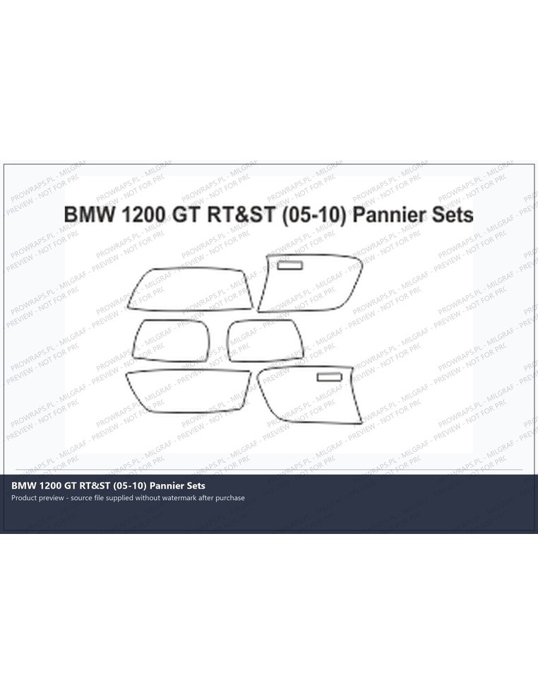 PPF Template - BMW 1200 GT RT&ST (05-10) Pannier Sets