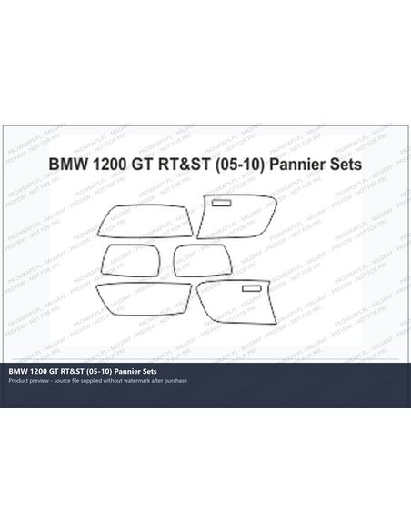PPF Template - BMW 1200 GT RT&ST (05-10) Pannier Sets