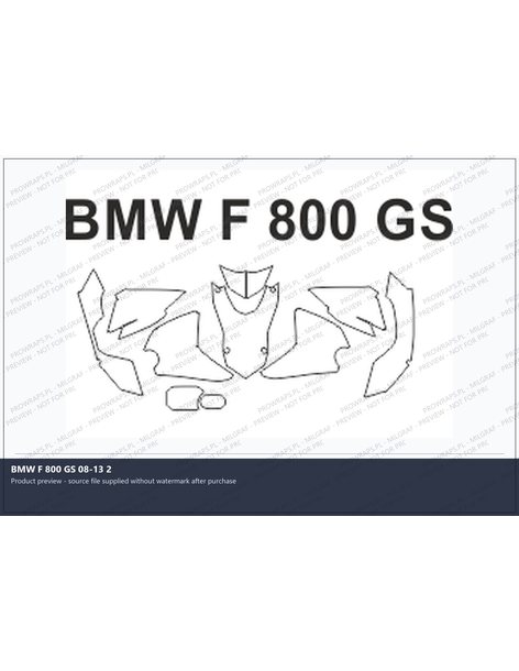 PPF Template - BMW F 800 GS 08-13 2