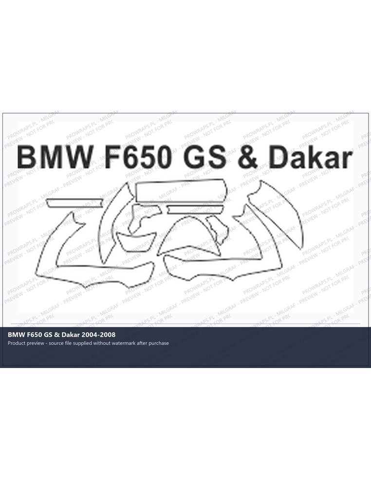 PPF Template - BMW F650 GS & Dakar 2004-2008