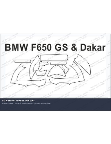 PPF Template - BMW F650 GS & Dakar 2004-2008