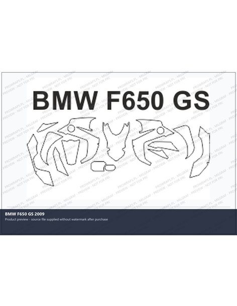 PPF Template - BMW F650 GS 2009