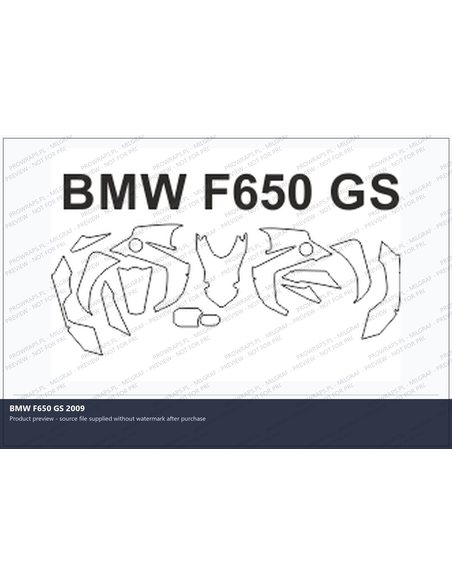 PPF Template - BMW F650 GS 2009