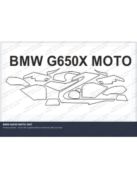 PPF Template - BMW G650X MOTO 2007