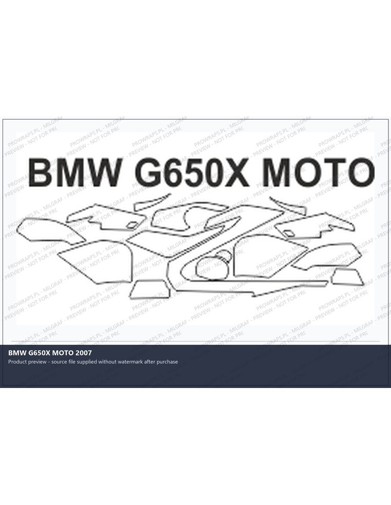 PPF Template - BMW G650X MOTO 2007