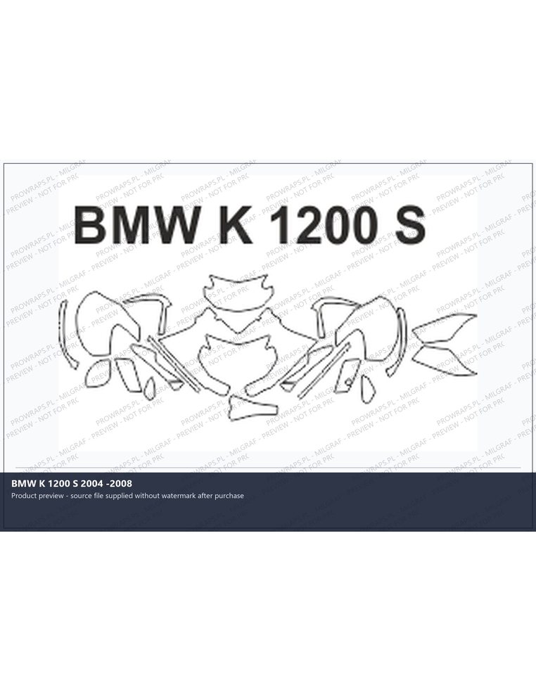 PPF Template - BMW K 1200 S 2004 -2008