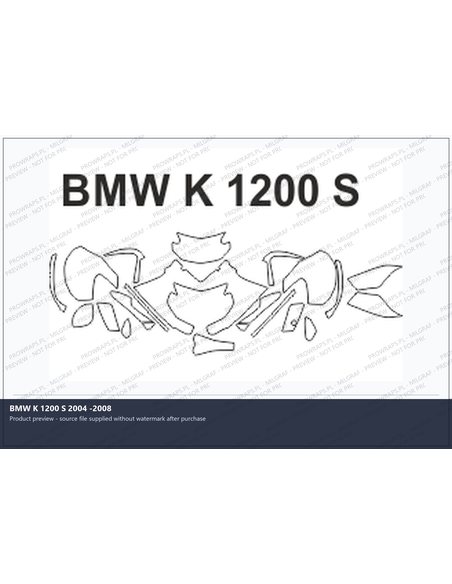PPF Template - BMW K 1200 S 2004 -2008