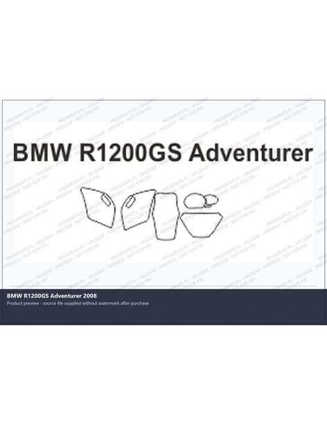 PPF Template - BMW R1200GS Adventurer 2008