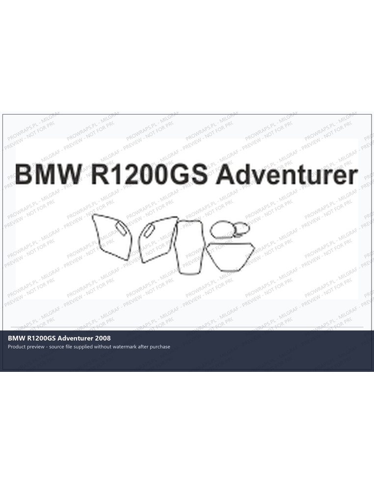 PPF Template - BMW R1200GS Adventurer 2008