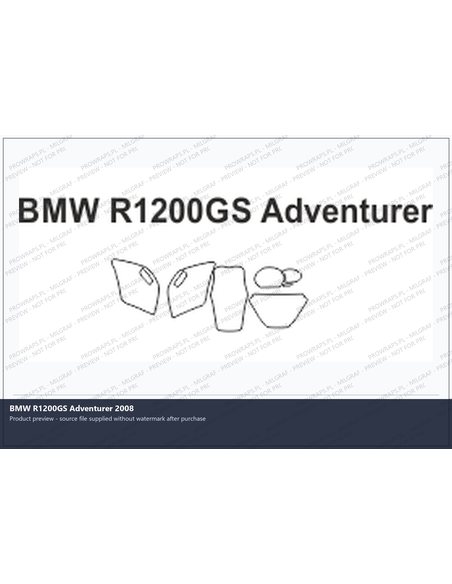 PPF Template - BMW R1200GS Adventurer 2008
