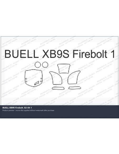 PPF Template - BUELL XB9R Firebolt. 02-04 1