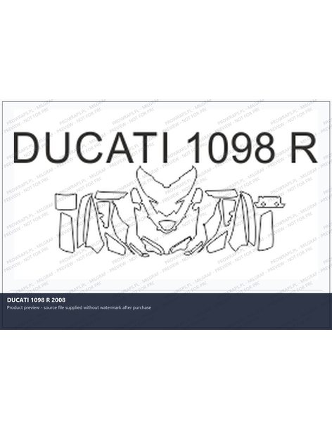 PPF Template - DUCATI 1098 R 2008
