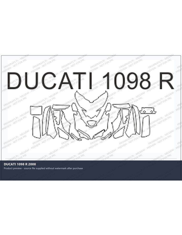 PPF Template - DUCATI 1098 R 2008