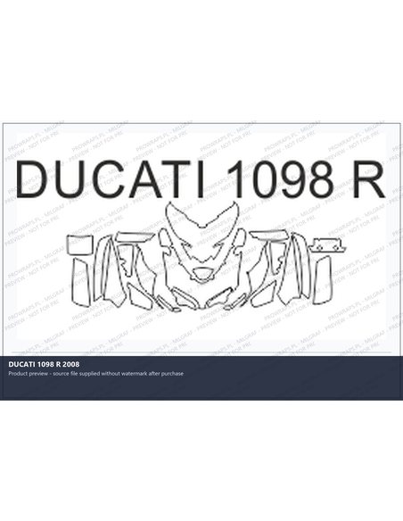 PPF Template - DUCATI 1098 R 2008
