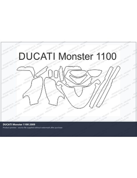 PPF Template - DUCATI Monster 1100 2009