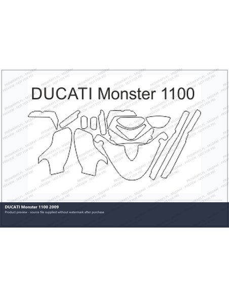 PPF Template - DUCATI Monster 1100 2009