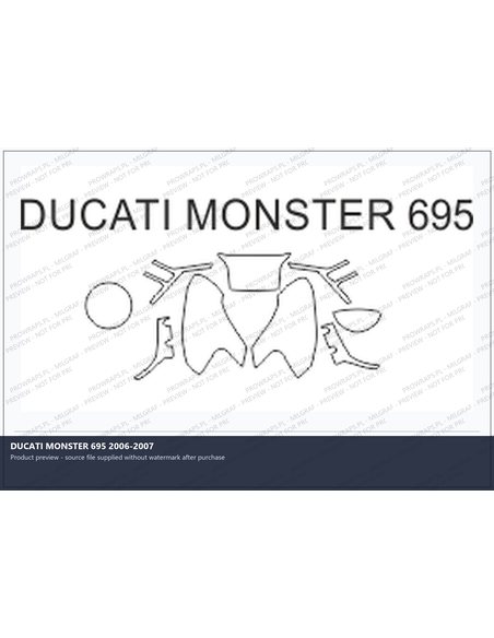 PPF Template - DUCATI MONSTER 695 2006-2007