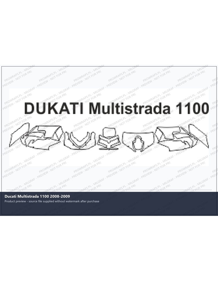 PPF Template - DUKATI Multistrada 1100 2008-2009