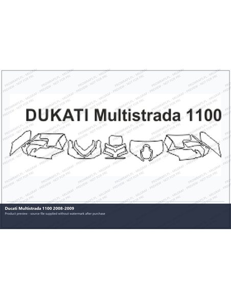 PPF Template - DUKATI Multistrada 1100 2008-2009