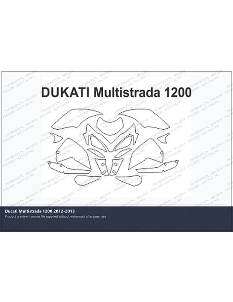 PPF Template - DUKATI Multistrada 1200 12-2013 2
