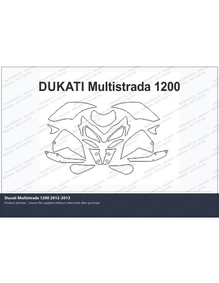 PPF Template - DUKATI Multistrada 1200 12-2013 2