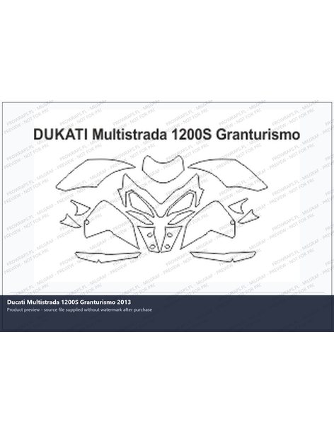 PPF Template - DUKATI Multistrada 1200S Granturismo 2013