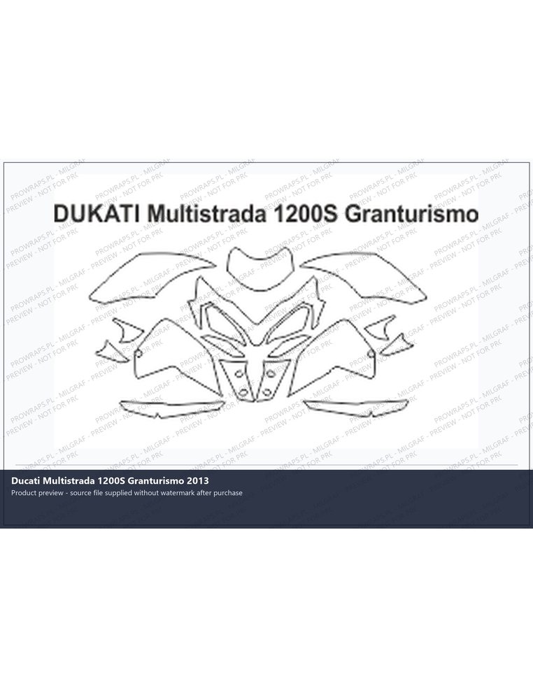 PPF Template - DUKATI Multistrada 1200S Granturismo 2013