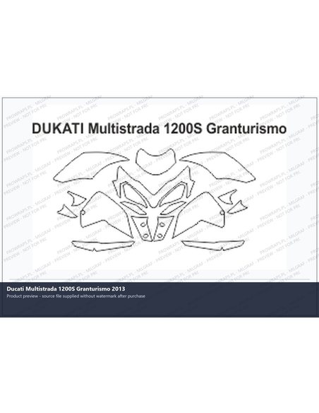 PPF Template - DUKATI Multistrada 1200S Granturismo 2013