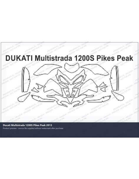 PPF Template - DUKATI Multistrada 1200S Pikes Peak 2013