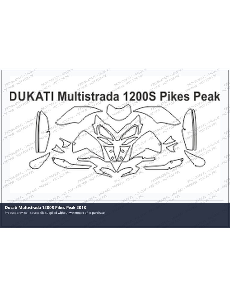 PPF Template - DUKATI Multistrada 1200S Pikes Peak 2013