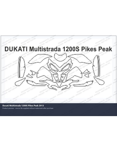 PPF Template - DUKATI Multistrada 1200S Pikes Peak 2013
