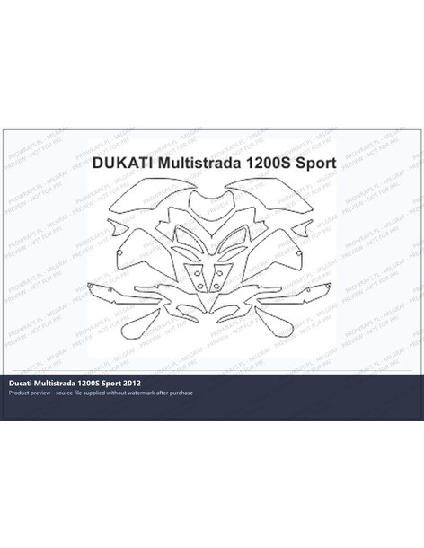 PPF Template - DUKATI Multistrada 1200S Sport 2012