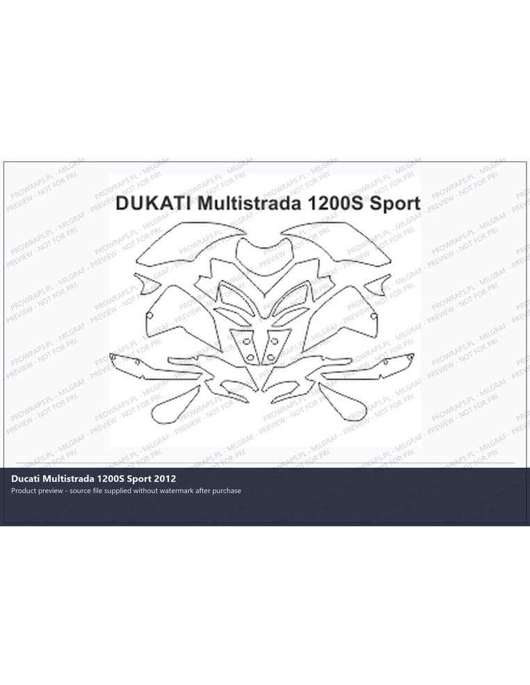 PPF Template - DUKATI Multistrada 1200S Sport 2012