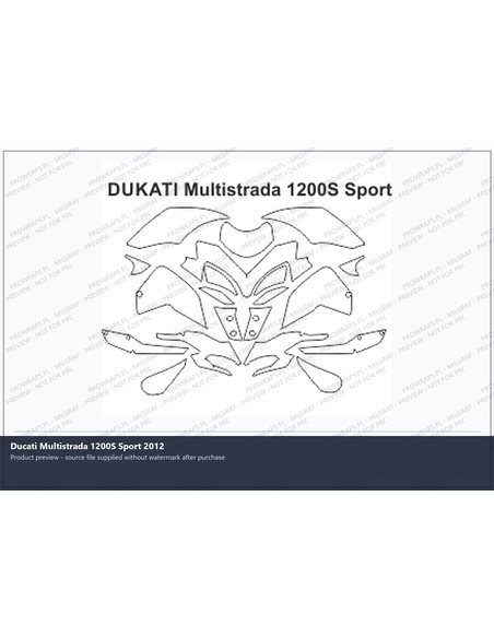 PPF Template - DUKATI Multistrada 1200S Sport 2012