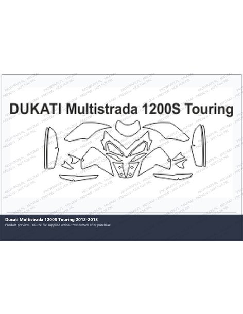 PPF Template - DUKATI Multistrada 1200S Touring 12-2013 2 cdr