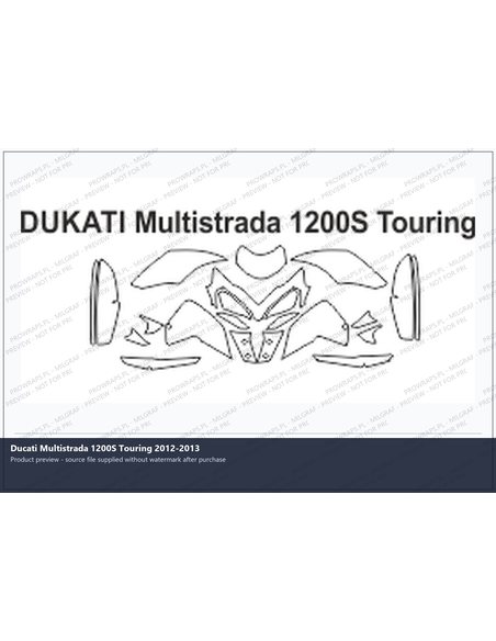PPF Template - DUKATI Multistrada 1200S Touring 12-2013 2 cdr