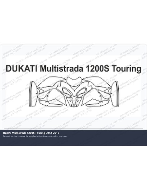 PPF Template - DUKATI Multistrada 1200S Touring 12-2013