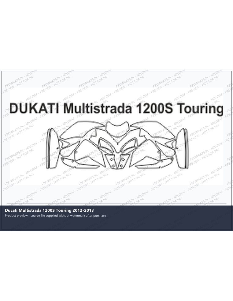 PPF Template - DUKATI Multistrada 1200S Touring 12-2013
