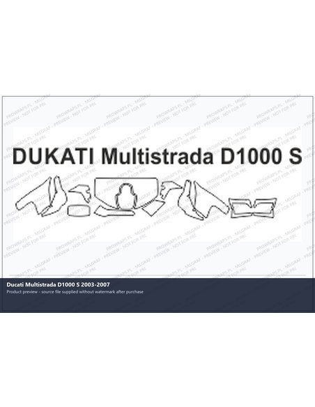 PPF Template - DUKATI Multistrada D1000 S 2003-2007