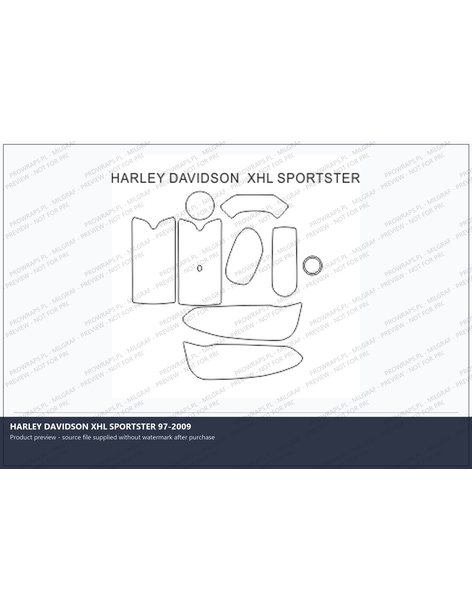 PPF Template - HARLEY DAVIDSON XHL SPORTSTER 97-2009
