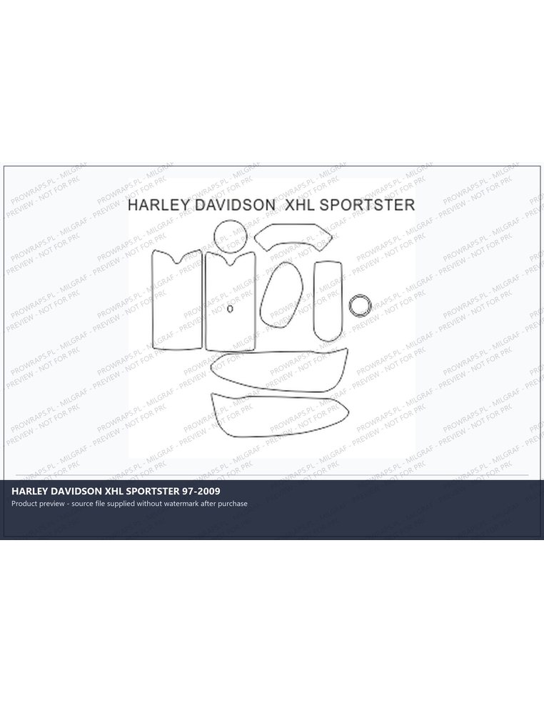 PPF Template - HARLEY DAVIDSON XHL SPORTSTER 97-2009
