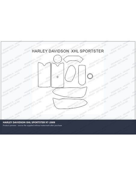 PPF Template - HARLEY DAVIDSON XHL SPORTSTER 97-2009