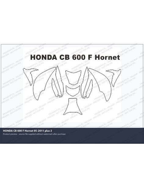 PPF Template - HONDA CB 600 F Hornet 05-2011 plus 2