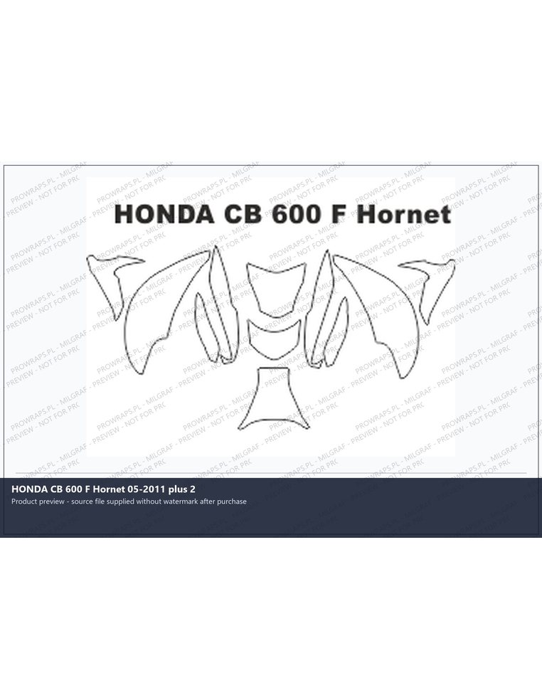 PPF Template - HONDA CB 600 F Hornet 05-2011 plus 2
