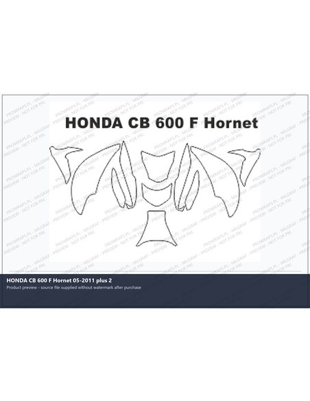 PPF Template - HONDA CB 600 F Hornet 05-2011 plus 2