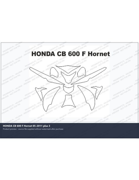 PPF Template - HONDA CB 600 F Hornet 05-2011 plus 3