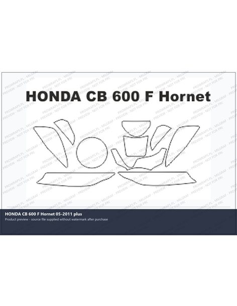 PPF Template - HONDA CB 600 F Hornet 05-2011 plus