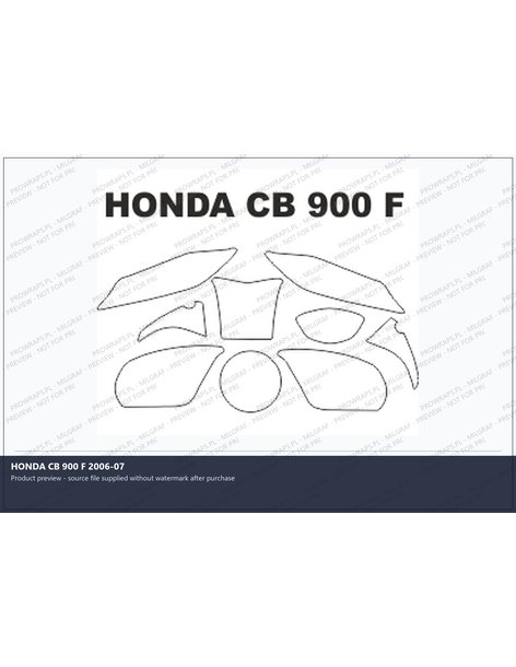 PPF Template - HONDA CB 900 F 2006-07