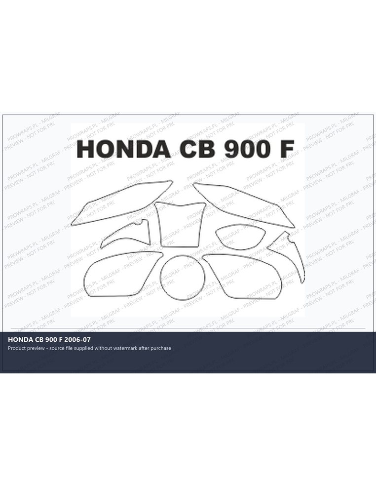 PPF Template - HONDA CB 900 F 2006-07