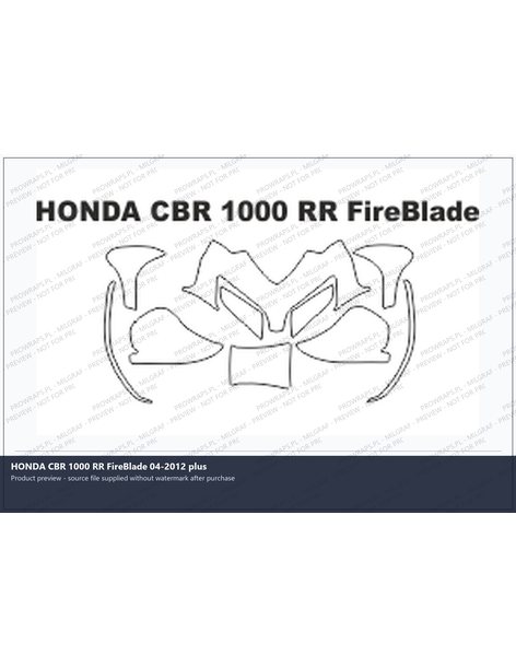 PPF Template - HONDA CBR 1000 RR FireBlade 04-2012 plus